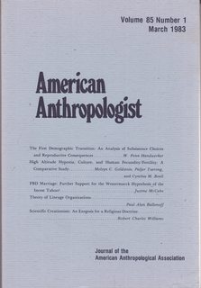 Image for American Anthropologist Vol 85 No 1 March 1983